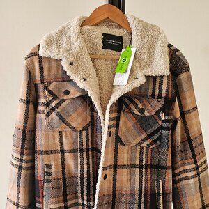 Scotch & Soda Plaid Shearling Jacket (M)